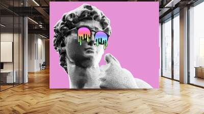 Statue vapor wave background concept Wall mural