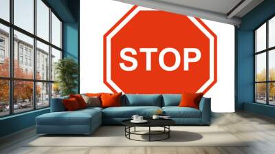 Stop road sign. Traffic sign. Vector graphics. Wall mural