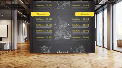 Restaurant vertical scetch menu Wall mural