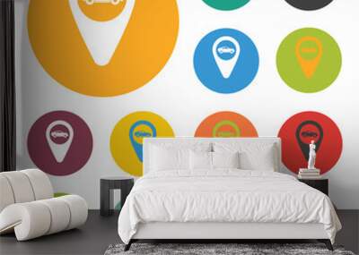 map and marker icon Wall mural