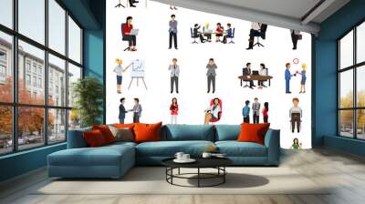 office people flat icon set Wall mural