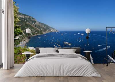 Beautiful Positano on the Amalfi Coast in Italy on a Sunny Summer Day Wall mural