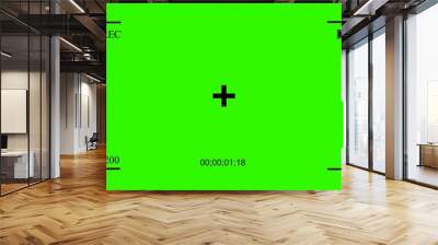 illustrated frame of a video camera screen in 4k resolution on a black background. Wall mural