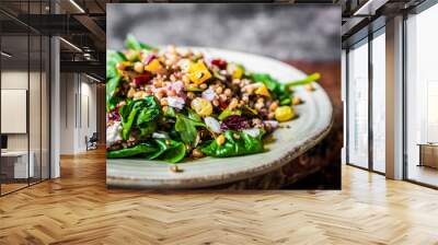 healthy salad with spinach,quinoa and roasted vegetables Wall mural