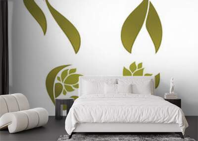 eco beauty, vector abstract green people Wall mural