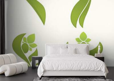 eco beauty, vector abstract green people Wall mural