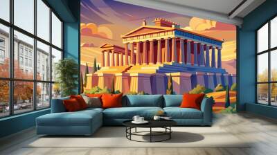 Parthenon on the Acropolis in Athens, Greece Wall mural