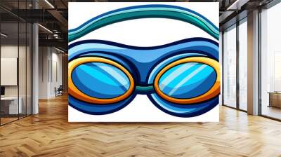 swimming googles isolated over white close up Wall mural