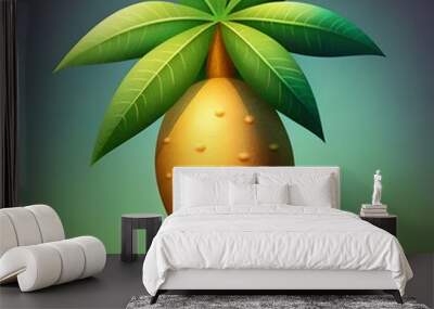 A whimsical 3D illustration of a cassava plant. perfect for adding a touch of nature to your designs. Wall mural