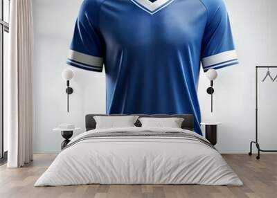 Blank blue soccer jersey mockup. perfect for showcasing your team's design or sponsors. Wall mural