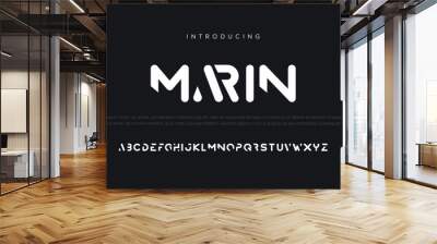 Marin Abstract sport modern alphabet fonts. Typography technology electronic sport digital game music future creative font. vector illustration Wall mural