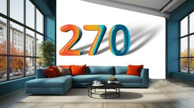 3D Number 270 two hundred seventy lively colours Wall mural