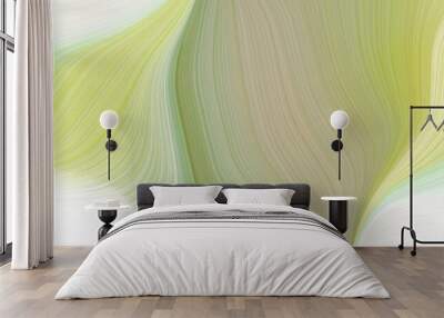 abstract beautiful futuristic banner with tan, honeydew and yellow green color. modern soft swirl waves background design Wall mural