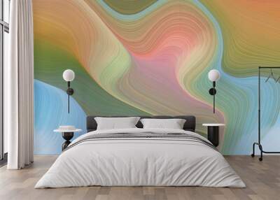 abstract clean and fluid lines and waves design with rosy brown, light blue and gray gray colors. art for sale. good wallpaper or canvas design Wall mural