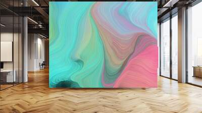 abstract fractal swirl motion waves. can be used as wallpaper, background graphic or texture. graphic illustration with medium aqua marine, light sea green and dark salmon colors Wall mural