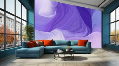 abstract waves illustration with medium purple, dark slate blue and lavender blue color Wall mural