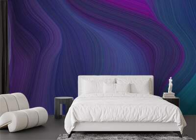 beautiful and smooth dynamic elegant graphic. contemporary waves design with dark slate blue, dark slate gray and medium purple color Wall mural