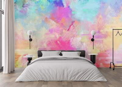 beautiful brushed light gray, hot pink and corn flower blue color background Wall mural