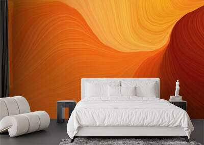 beautiful futuristic banner with dark orange, maroon and pastel orange color. curvy background illustration Wall mural