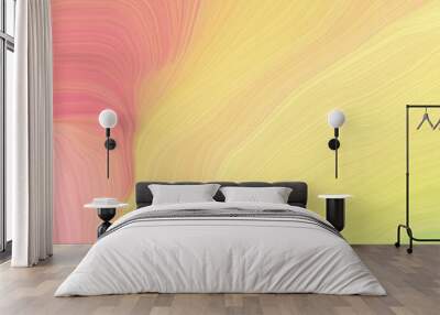 curved motion speed lines background or backdrop with khaki, light coral and light salmon colors. dreamy digital abstract art Wall mural