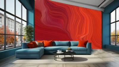 curvy background illustration with firebrick, coffee and dark red color Wall mural