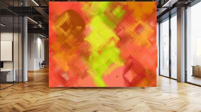 digital art abstract with coffee, golden rod and firebrick colors. colorful dynamic artwork can be used as wallpaper, poster, canvas or background texture Wall mural