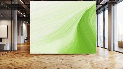 dynamic horizontal banner. smooth swirl waves background design with beige, moderate green and light green color Wall mural