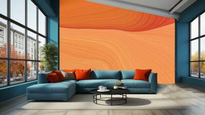 elegant curvy swirl waves background design with sandy brown, firebrick and burly wood color Wall mural