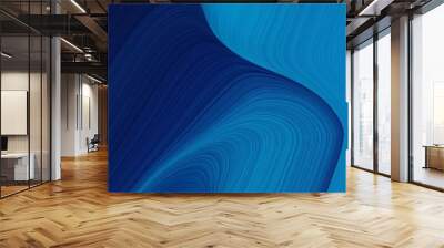 elegant dynamic header design with very dark blue, strong blue and dark turquoise colors. fluid curved flowing waves and curves Wall mural