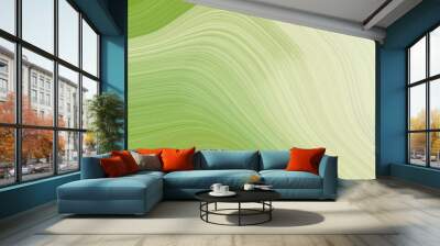 modern banner with tea green, forest green and moderate green colors. dynamic curved lines with fluid flowing waves and curves Wall mural