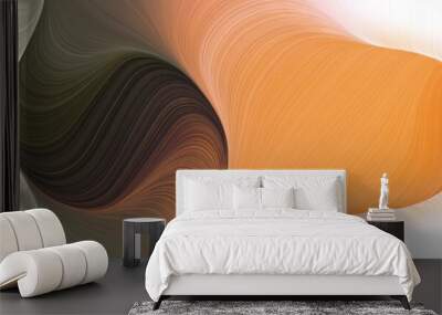 modern dynamic futuristic banner. contemporary waves design with old mauve, peru and antique white color Wall mural