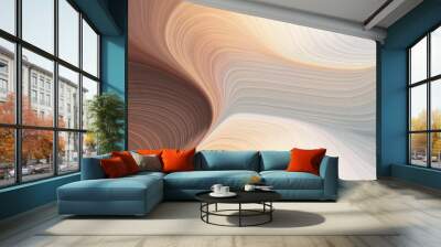 moving header with silver, old mauve and pastel gray colors. dynamic curved lines with fluid flowing waves and curves Wall mural