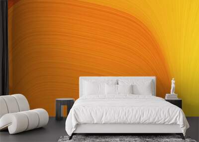 simple elegant modern curvy waves background design with dark orange, bronze and vivid orange color Wall mural