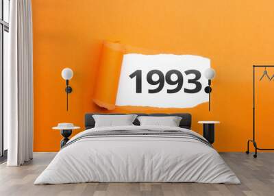 surprising Number / Year 1993 orange background Wall mural