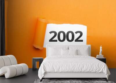 surprising Number / Year 2002 orange background Wall mural