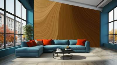 surreal designed horizontal header with chocolate, peru and brown colors. dynamic curved lines with fluid flowing waves and curves Wall mural