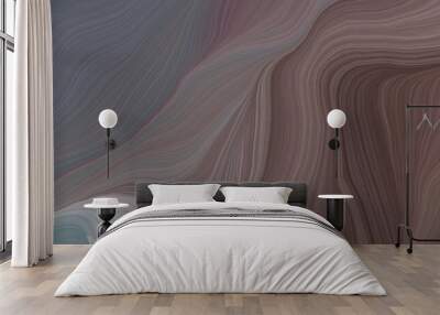 unobtrusive header with elegant modern curvy waves background illustration with dim gray, dark gray and old mauve color Wall mural