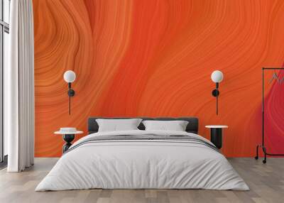 very creative banner with coffee, firebrick and coral color. curvy background design Wall mural