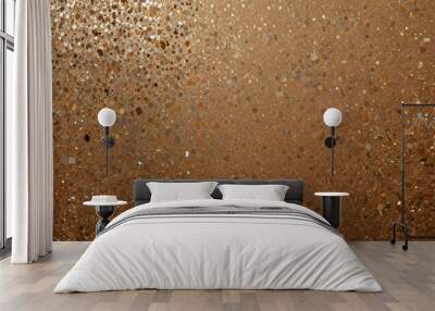 A sparkling brown glitter texture background, adding a luxurious and festive feel to any creative project or design. Wall mural