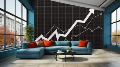 Abstract financial chart with arrow Wall mural