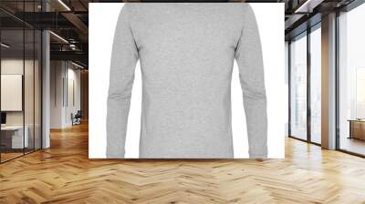 Gray  long sleeve t-shirt isolated on white background Wall mural