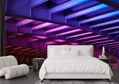 led colored illuminated tunnel in san francisco Wall mural