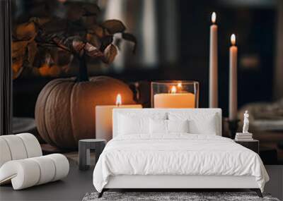 candles on the table Wall mural