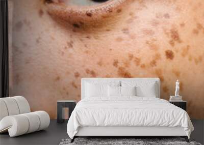 Close up portrait of girl with freckles Wall mural