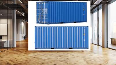 Blue container Cut the white background for easy use. Wall mural