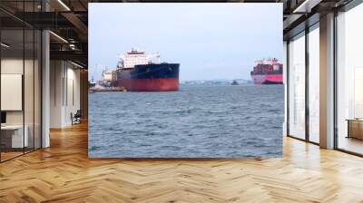 Cargo ship for import and export Wall mural