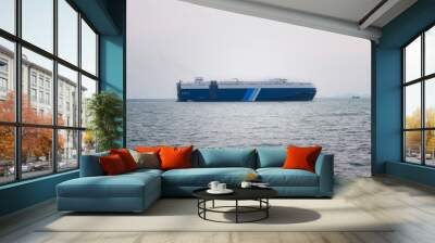 Cargo ships are traveling to import and export products. Wall mural