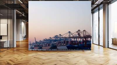 Port industry, sea transportation, import and export of goods in the country Wall mural