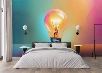 Light Bulb with background and Empty Space for Text Wall mural