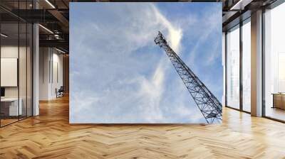 Internet signal network tower with sky background  Wall mural